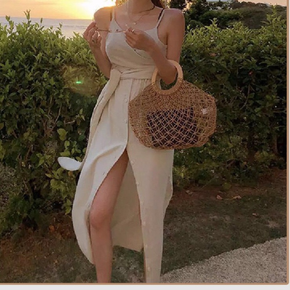 Summer Straw Beach Woven Handbag Medium